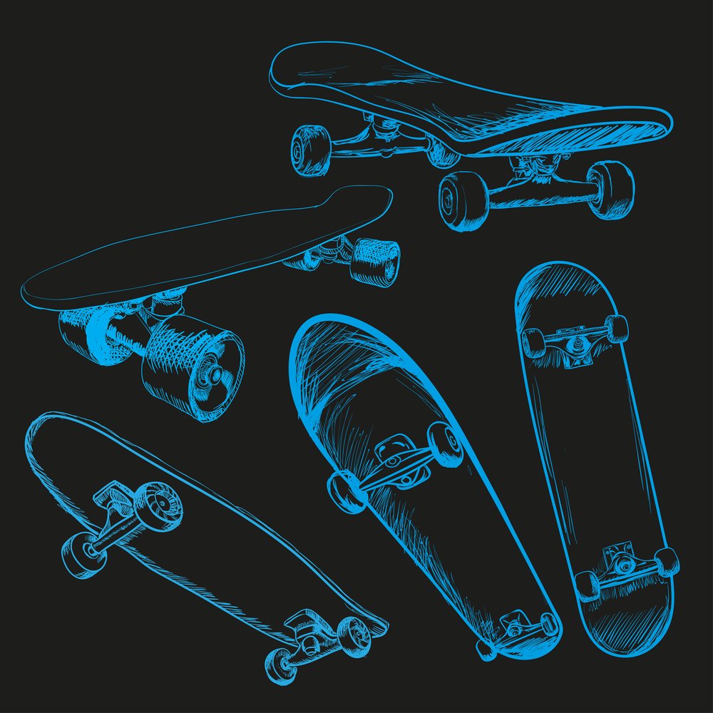 Skateboard size shape for tricks