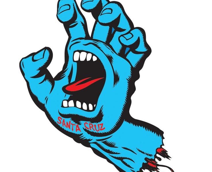 Best Santa cruz skateboard logo shouting hand sticker